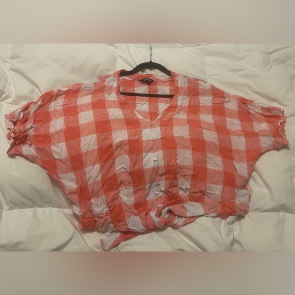 Express front tie checkered top size M - Picture 5 of 9